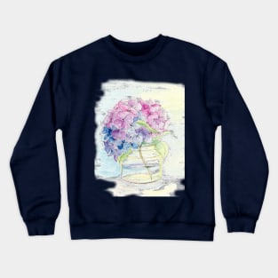 Hydrangea Flowers, Still Life Crewneck Sweatshirt